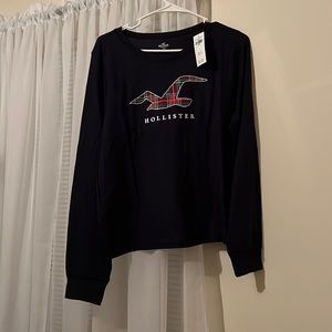 Womens Large Hollister Sleep Shirt in Navy with Red/Green/White/Light Blue Plaid